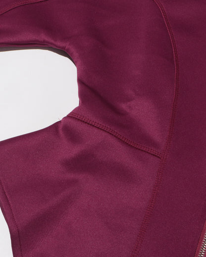Burgundy Zip-Up Peplum Jacket