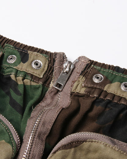 Camo Print Cargo Midi Skirt