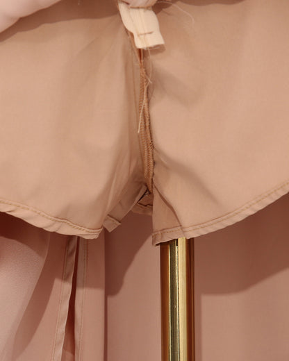 Champagne Satin Cape Maxi Dress