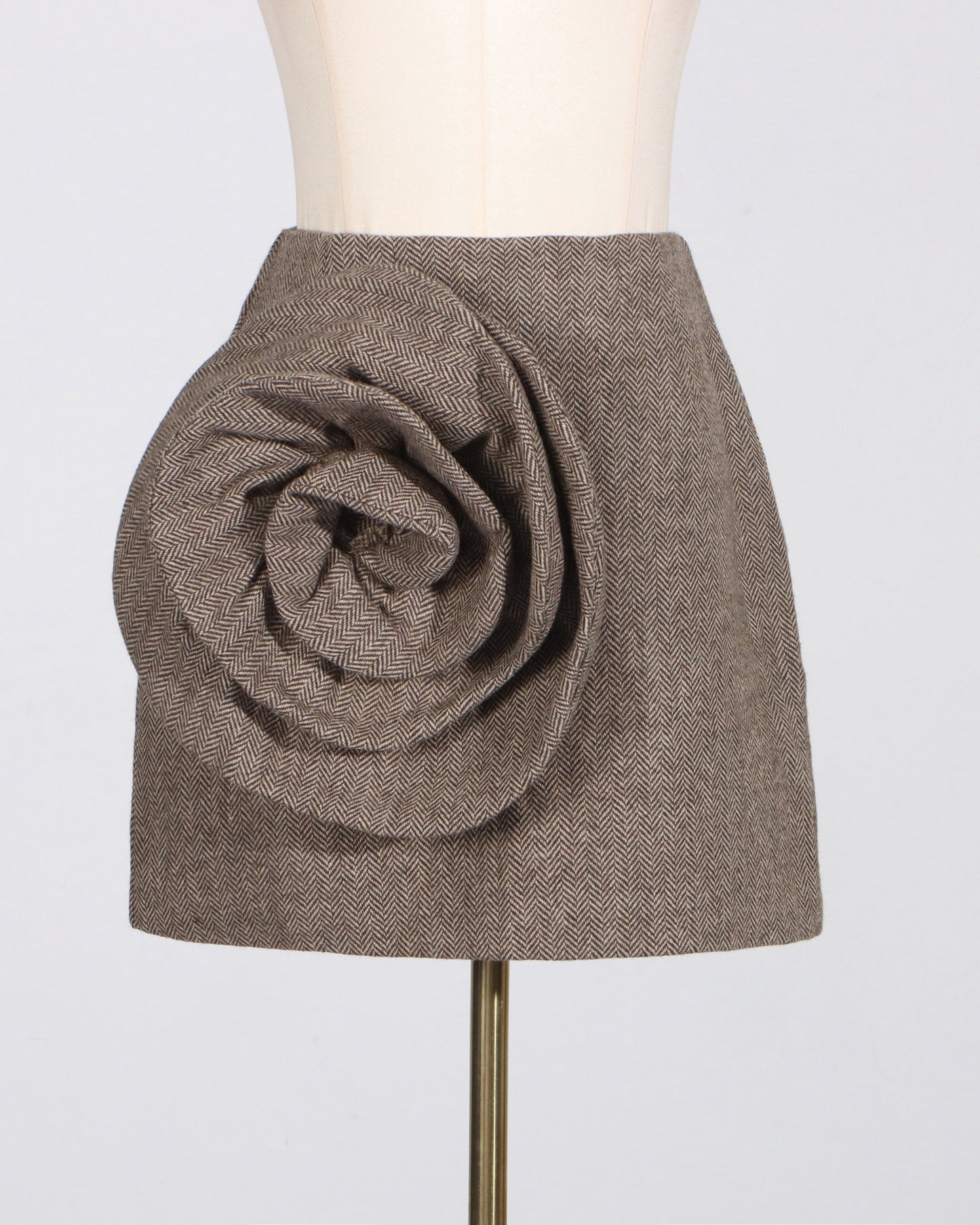 Coffee 3D Rose Mini Skirt