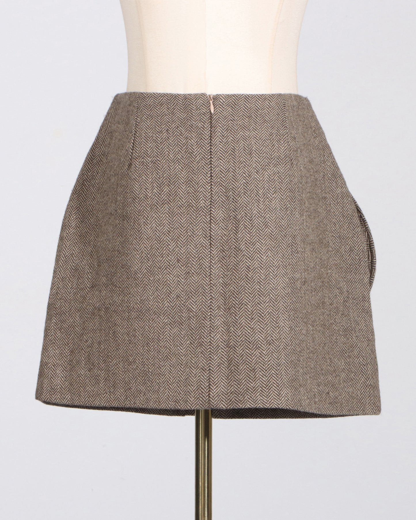 Coffee 3D Rose Mini Skirt