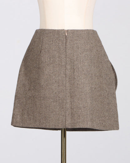 Coffee 3D Rose Mini Skirt
