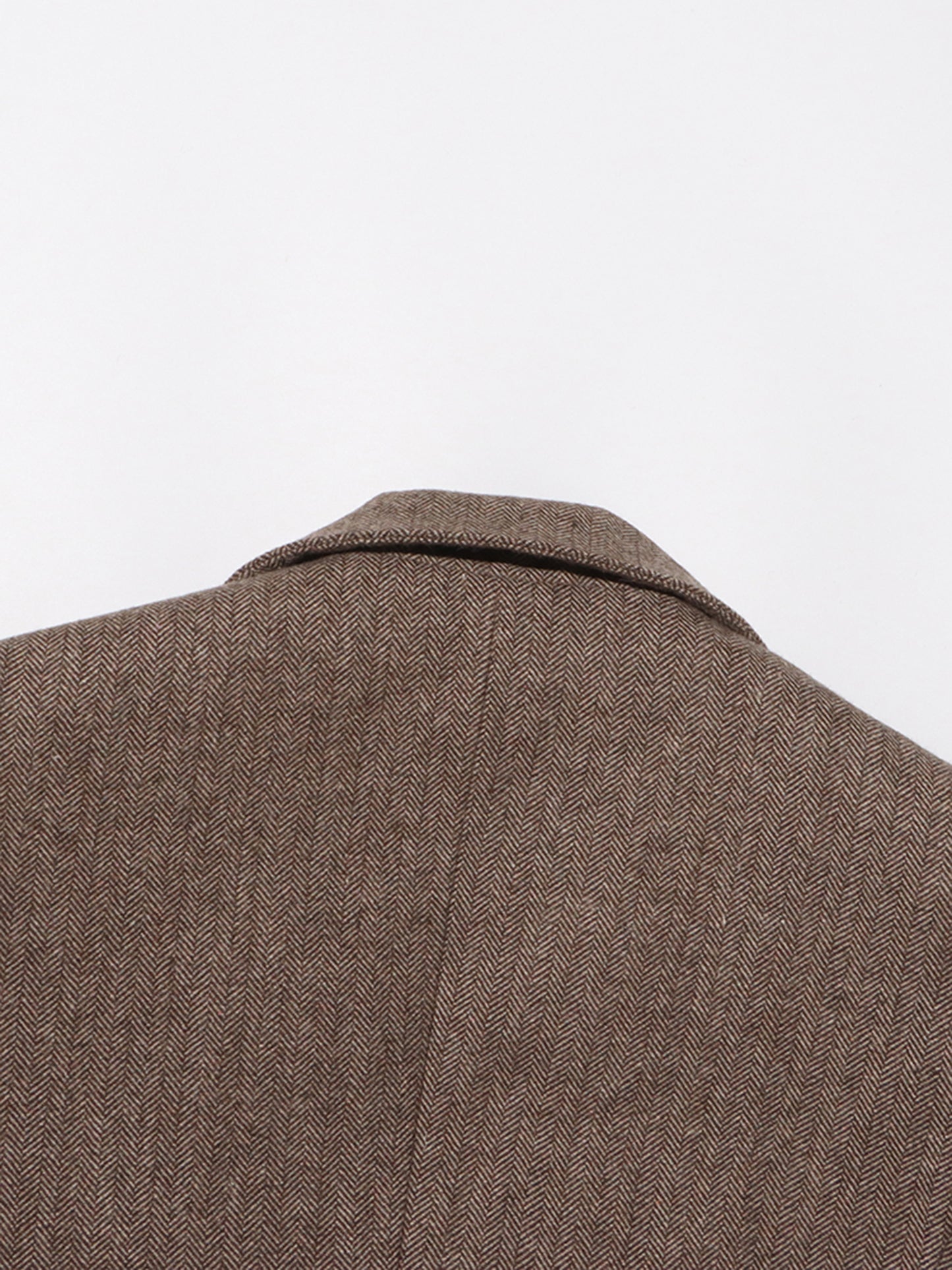 Coffee Blazer with Oversized Floral Shoulder Detail