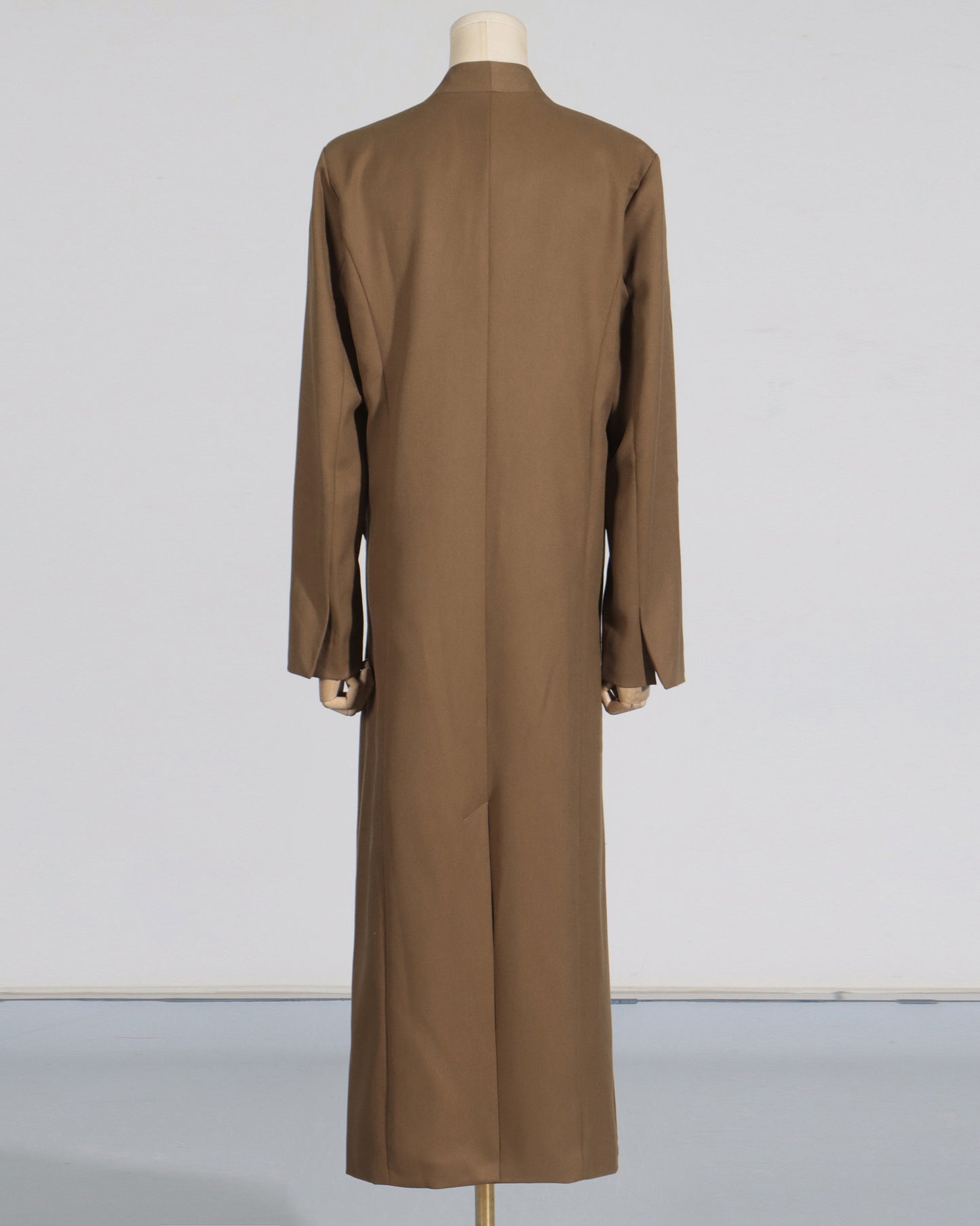 Coffee Brown Wrap Longline Blazer Jacket