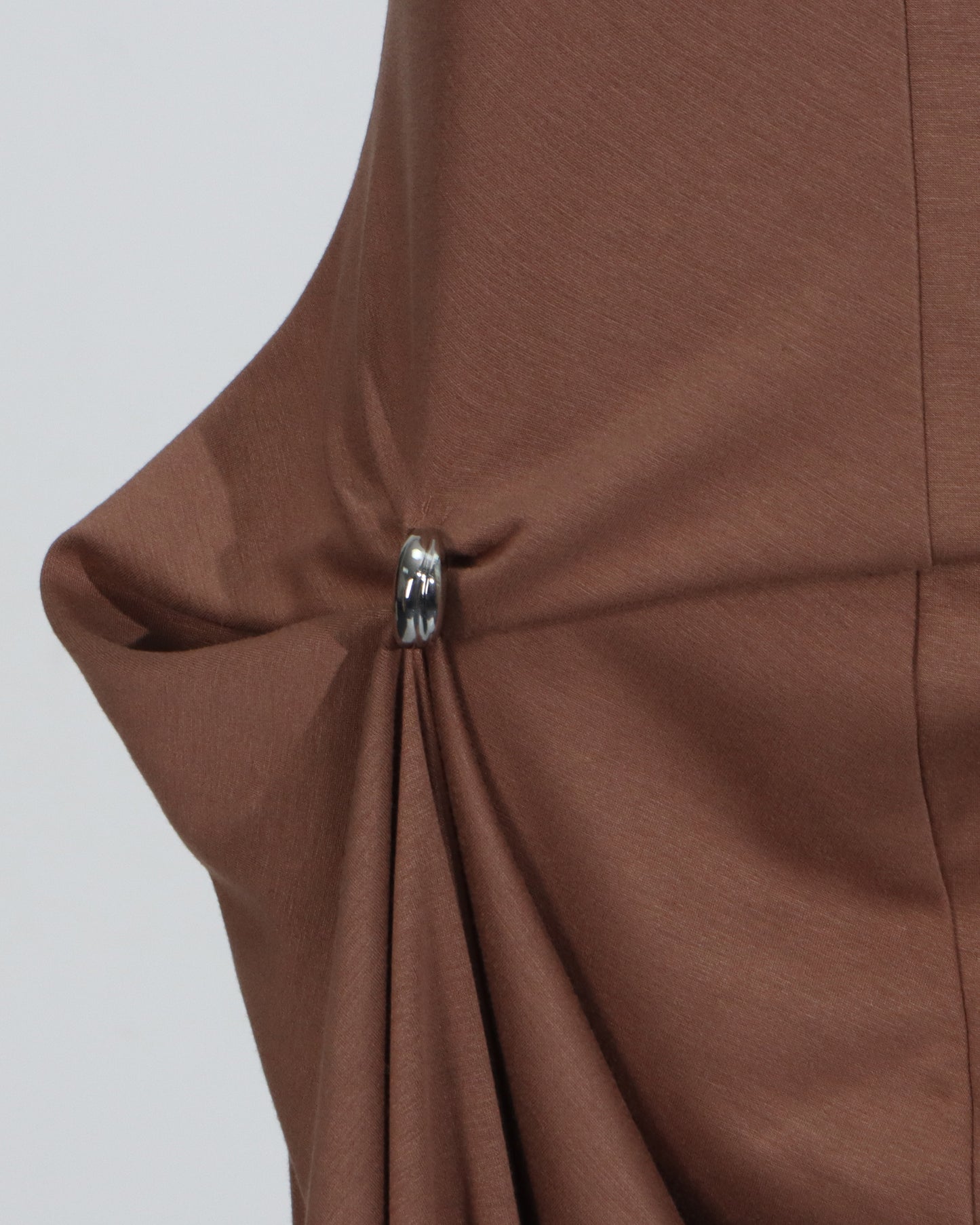 Coffee Draped Sleeveless Maxi Dress