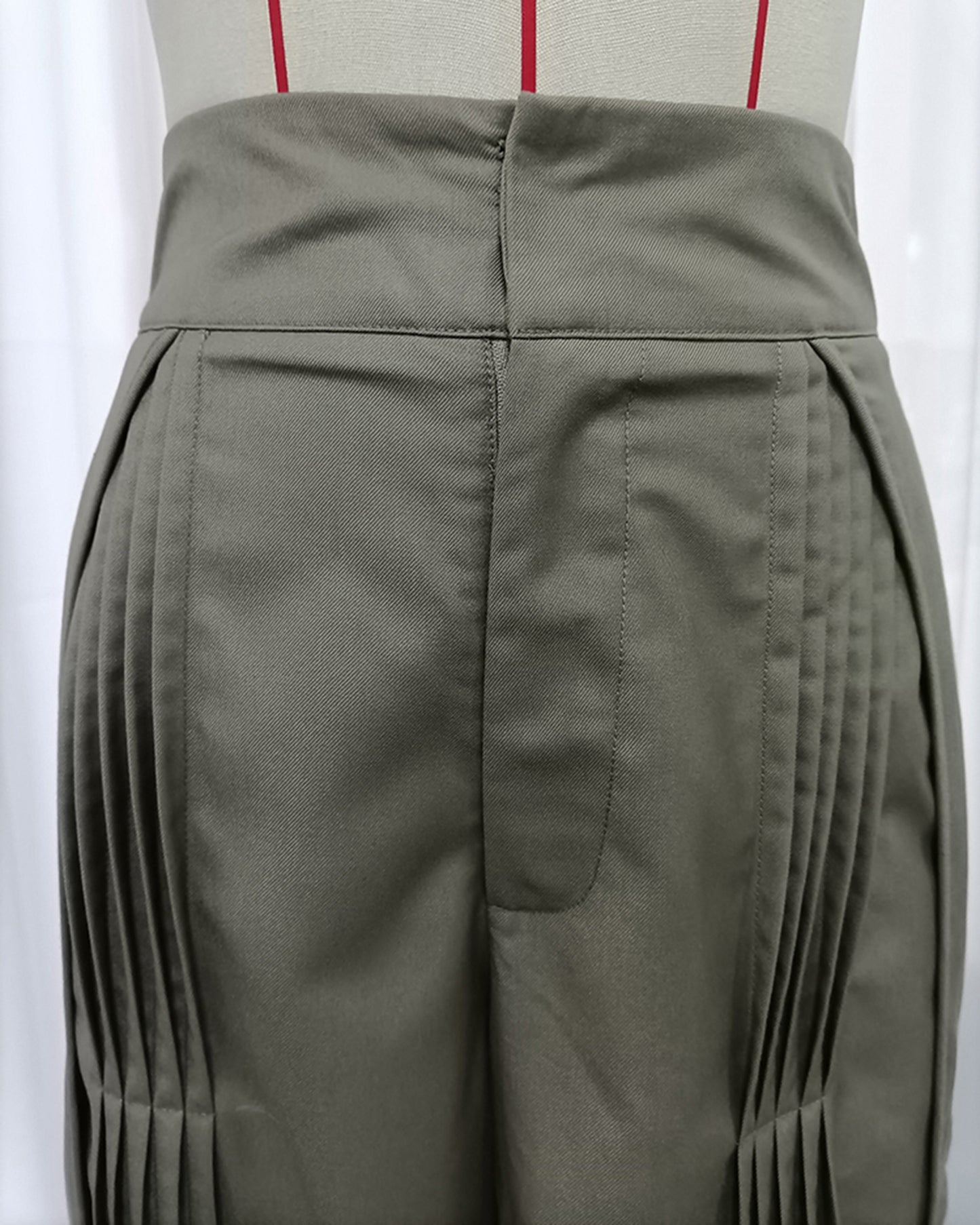 Coffee Pleated Design Wide Leg Pants