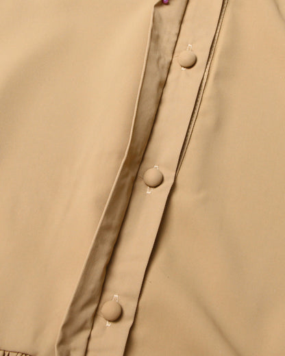 Coffee Pleated Midi Shirt Dress with Built-In Waist