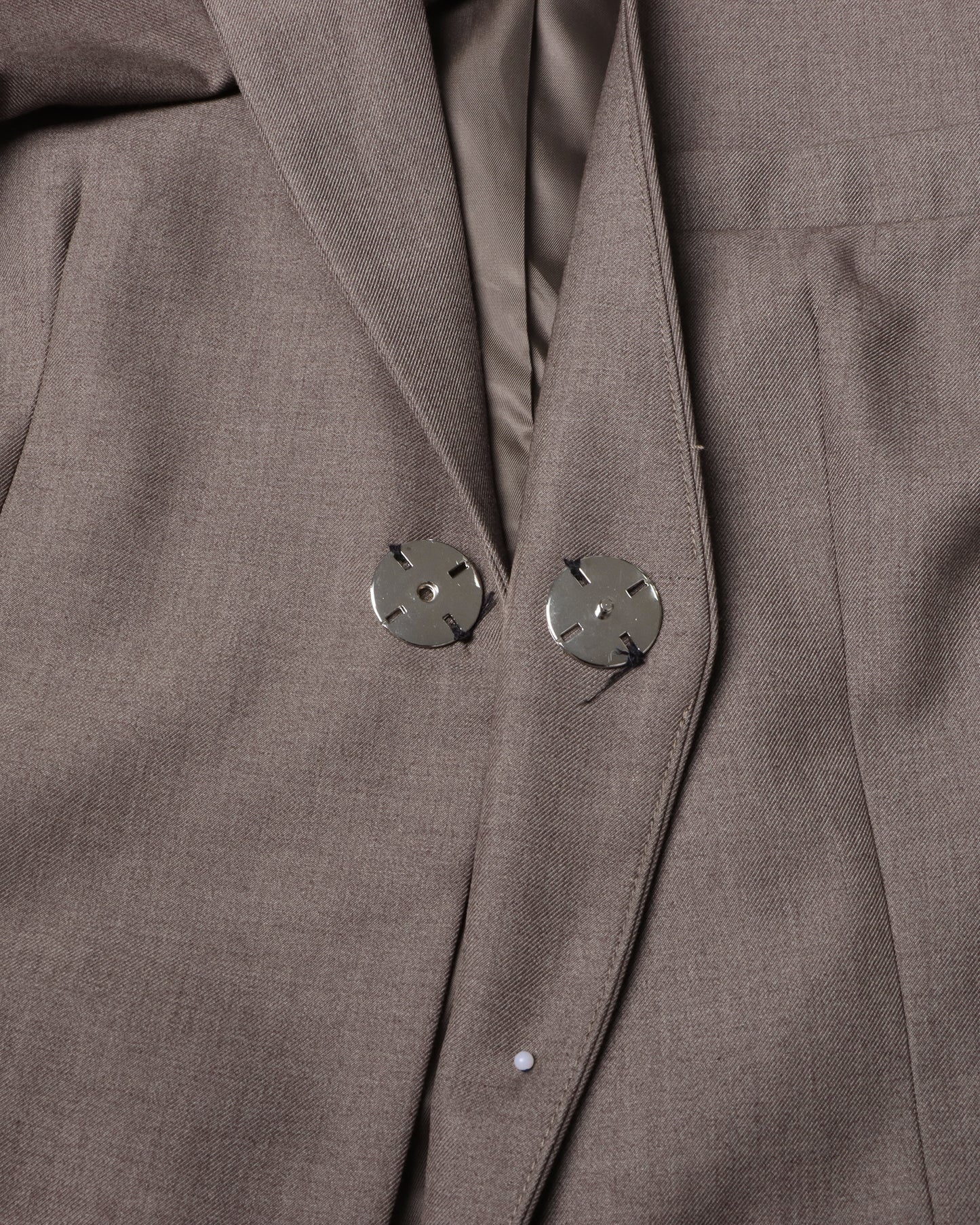 Coffee Blazer with Attached Drape Scarf