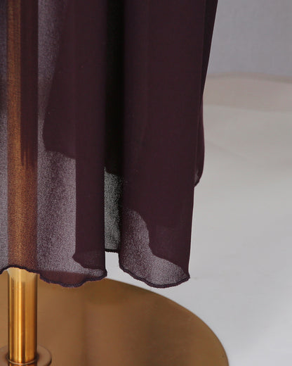 Dark Purple Asymmetric Chiffon Blouse