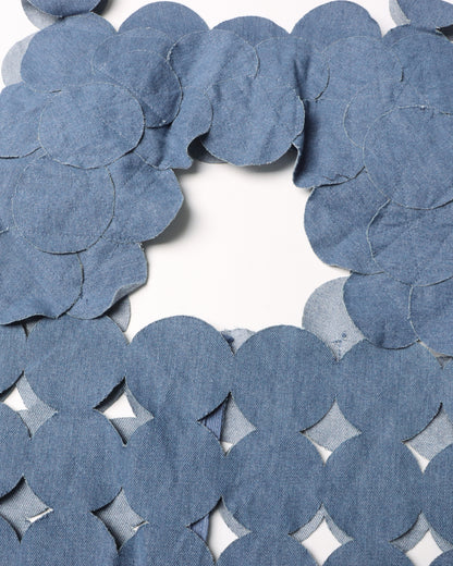 Denim Blue Cutout Floral Maxi Dress