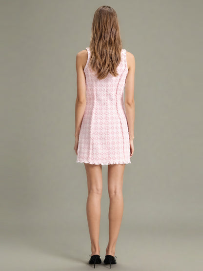 Elegant Solid Patchwork Short Dress