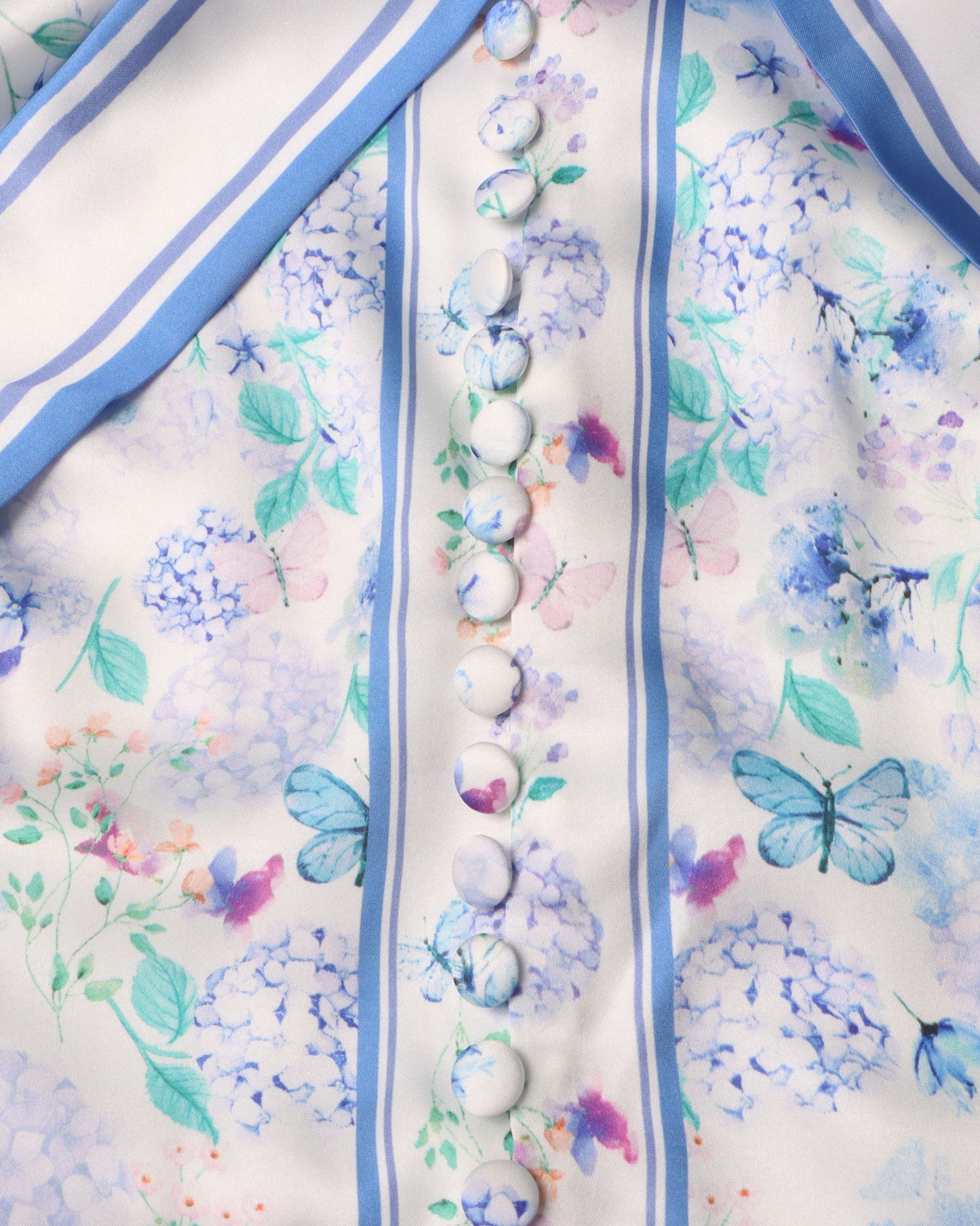 Floral Print Midi Dress with Bow Neck & Lace Trim