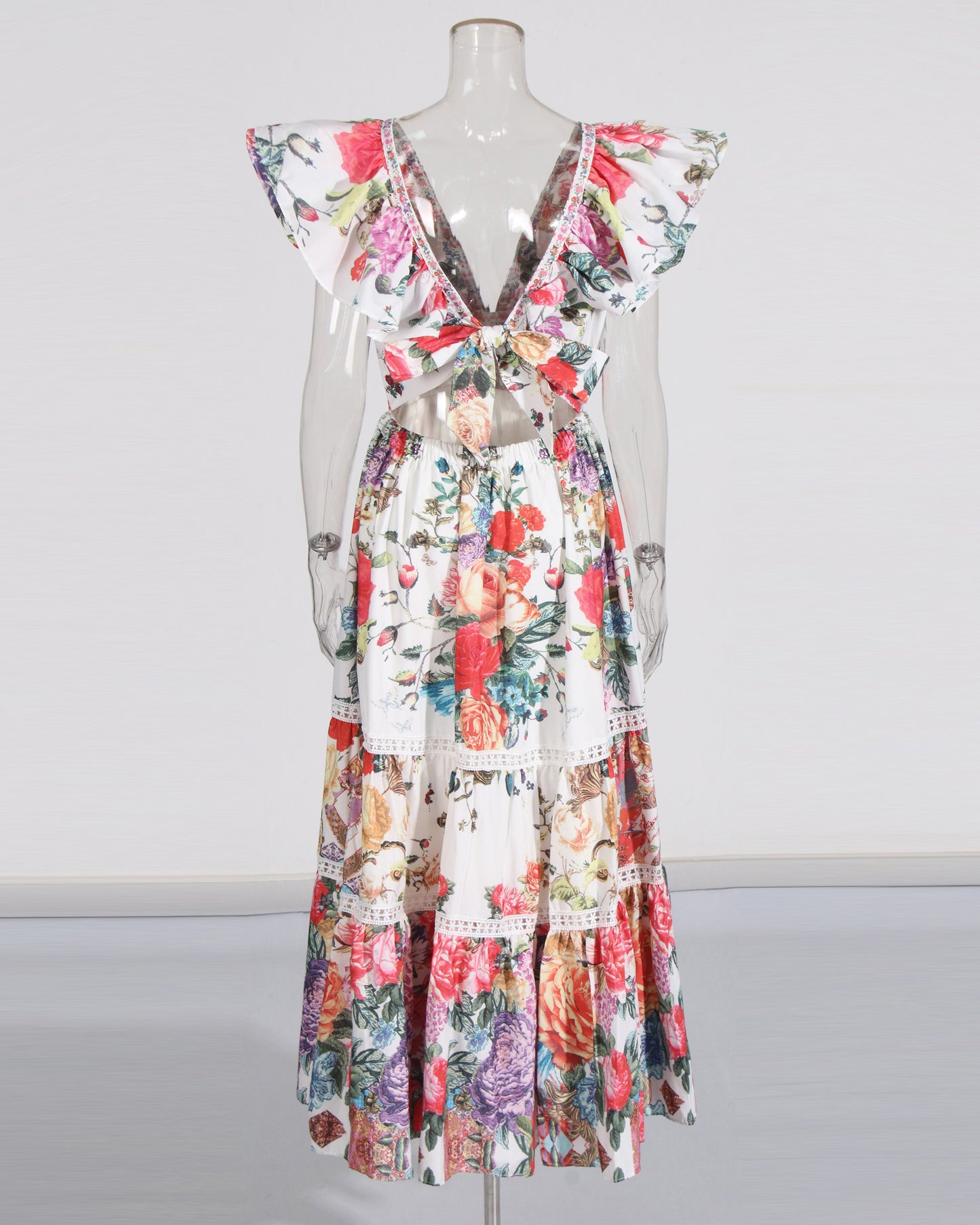 Floral Print Ruffle Tiered Maxi Dress