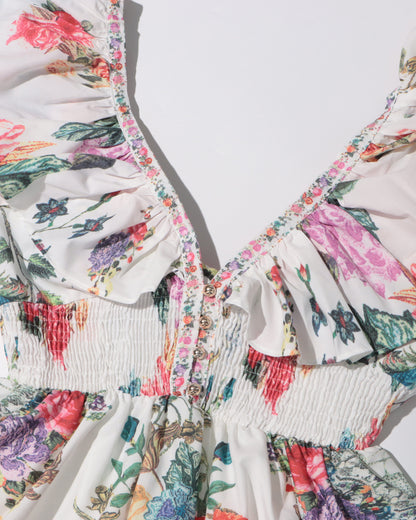 Floral Print Ruffle Tiered Maxi Dress