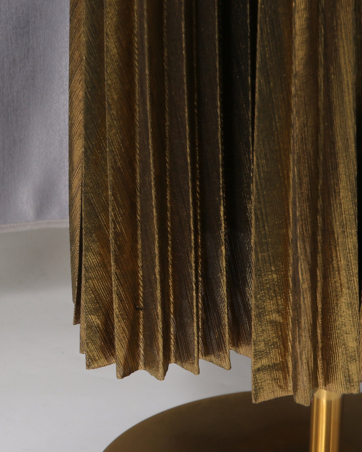 Gold Pleated Maxi Dress with Belt