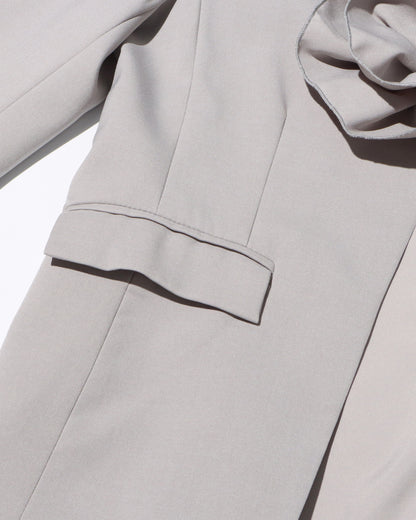 Gray Blazer with 3D Rose Accent