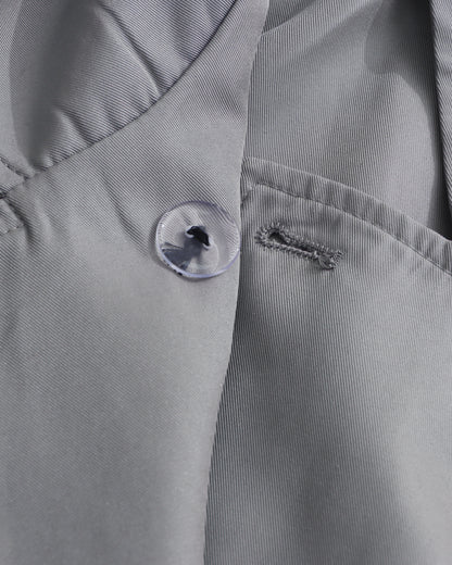 Gray Double-Breasted Trench Coat with Belt