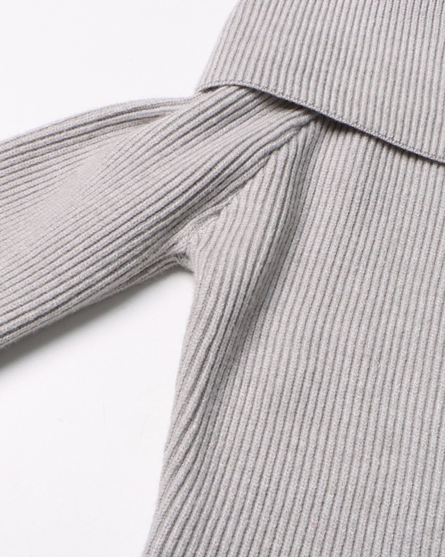 Gray Off-the-Shoulder Ribbed Knit Top