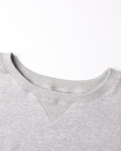 Gray Oversized Balloon-Sleeve Crewneck Sweatshirt