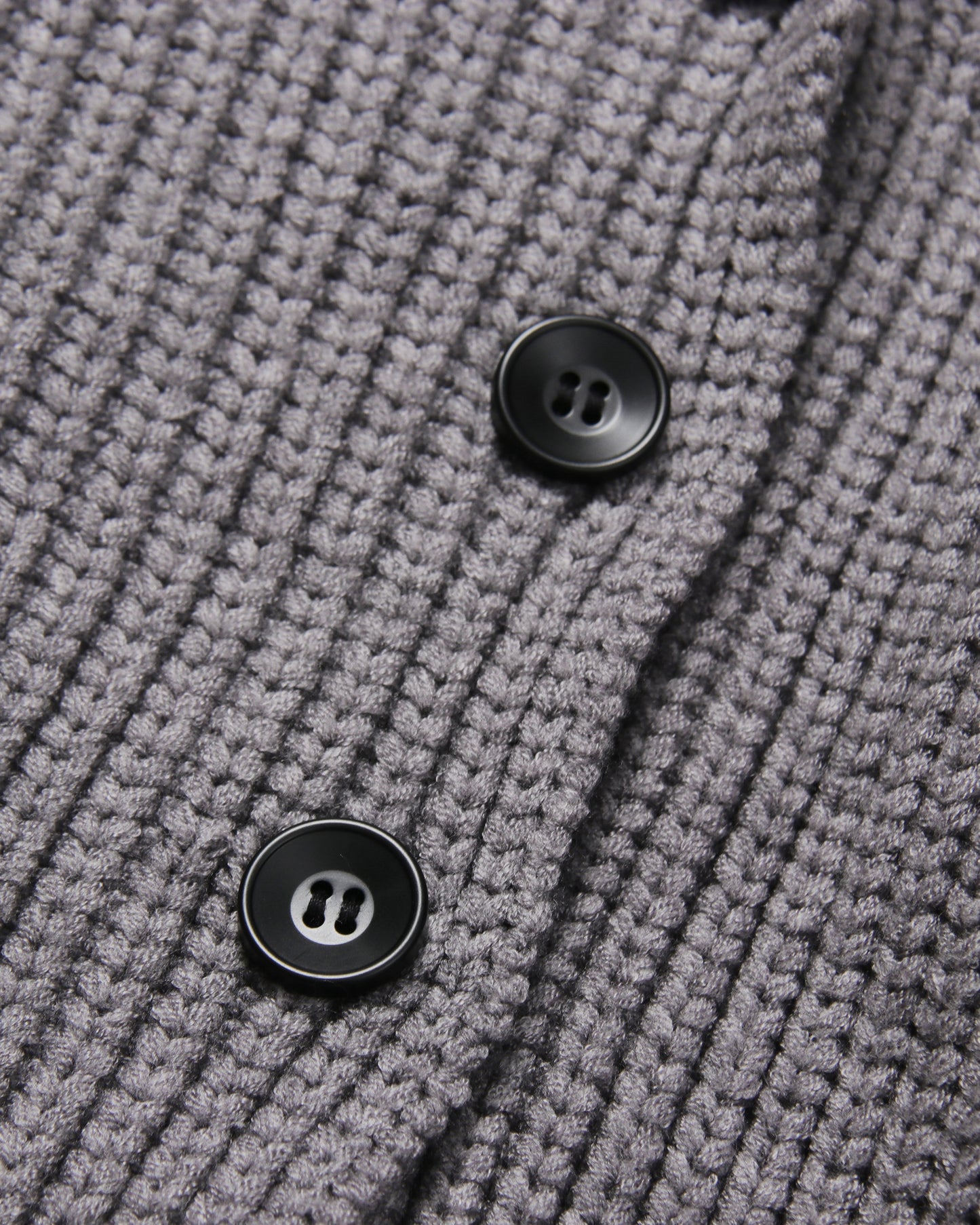 Gray Oversized Knit Cardigan with Sailor Collar