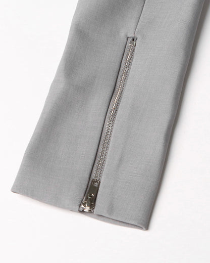 Gray Utility Longline Blazer Coat with Straps