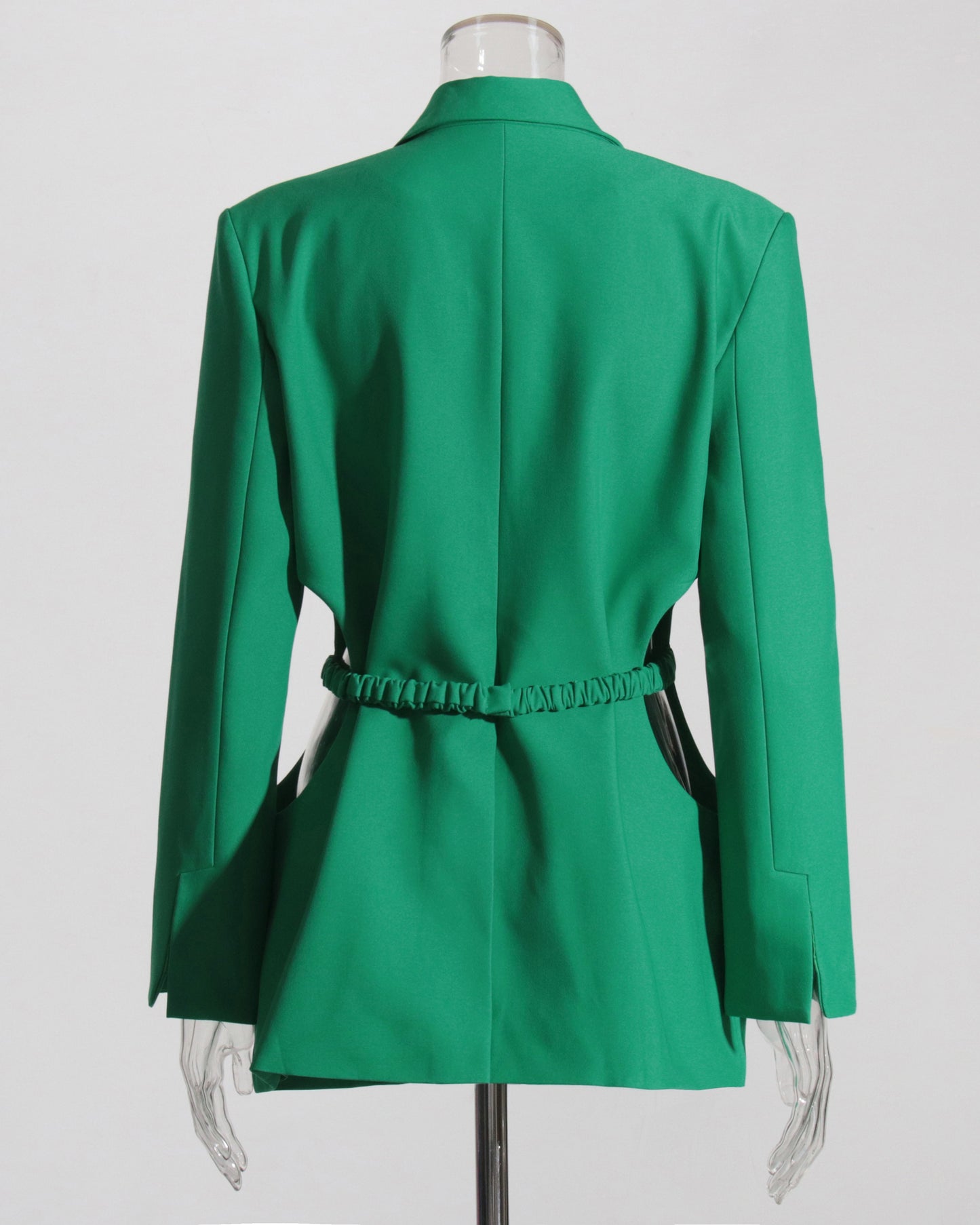 Green Asymmetrical Blazer with Cutout