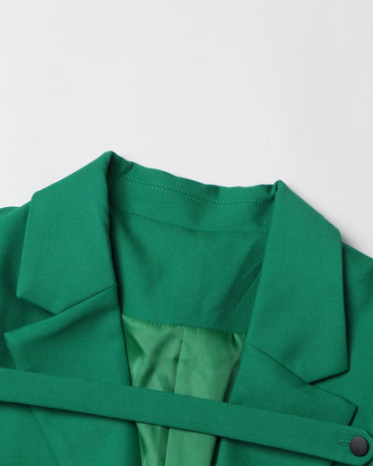 Green Asymmetrical Blazer with Cutout