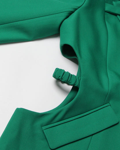 Green Asymmetrical Blazer with Cutout