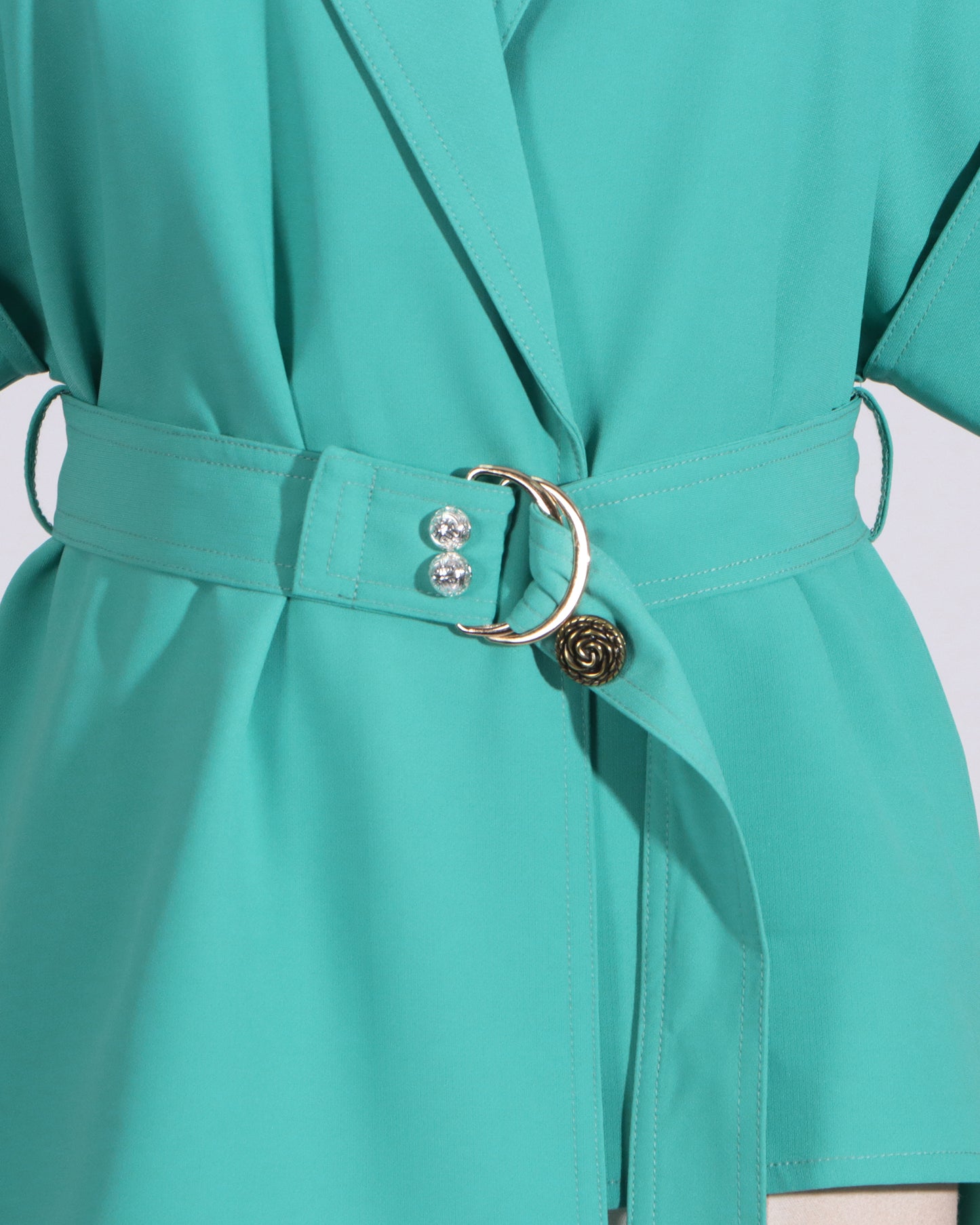 Green Belted Blazer & Trousers Set