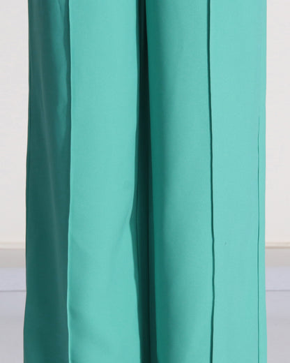 Green Belted Blazer & Trousers Set