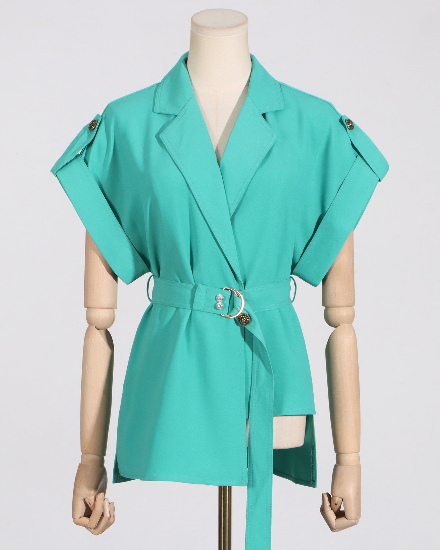 Green Belted Blazer & Trousers Set