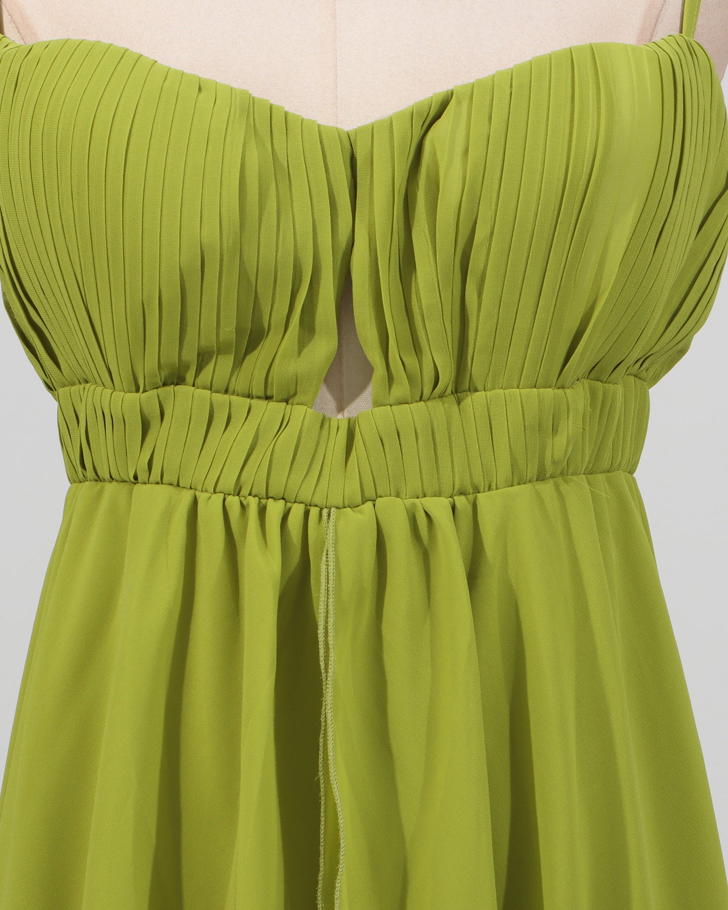 Green Chiffon Tiered Maxi Dress
