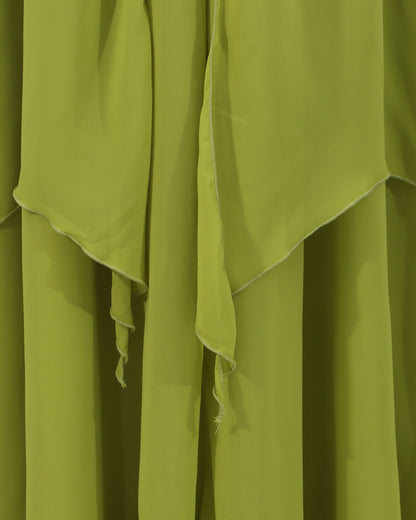 Green Chiffon Tiered Maxi Dress