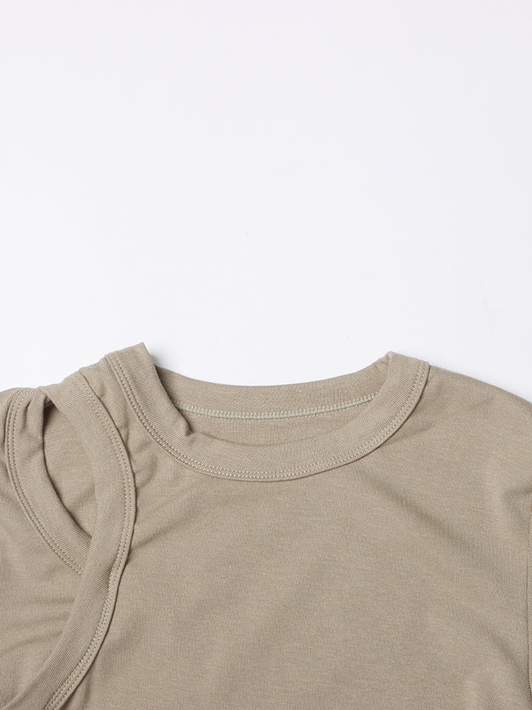 Green Cutout Long-Sleeve Midi Dress