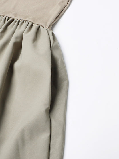 Green Cutout Long-Sleeve Midi Dress