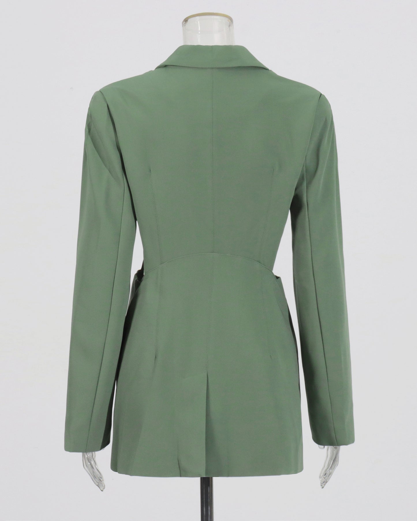 Green Cutout Solid Casual Bustier Blazer