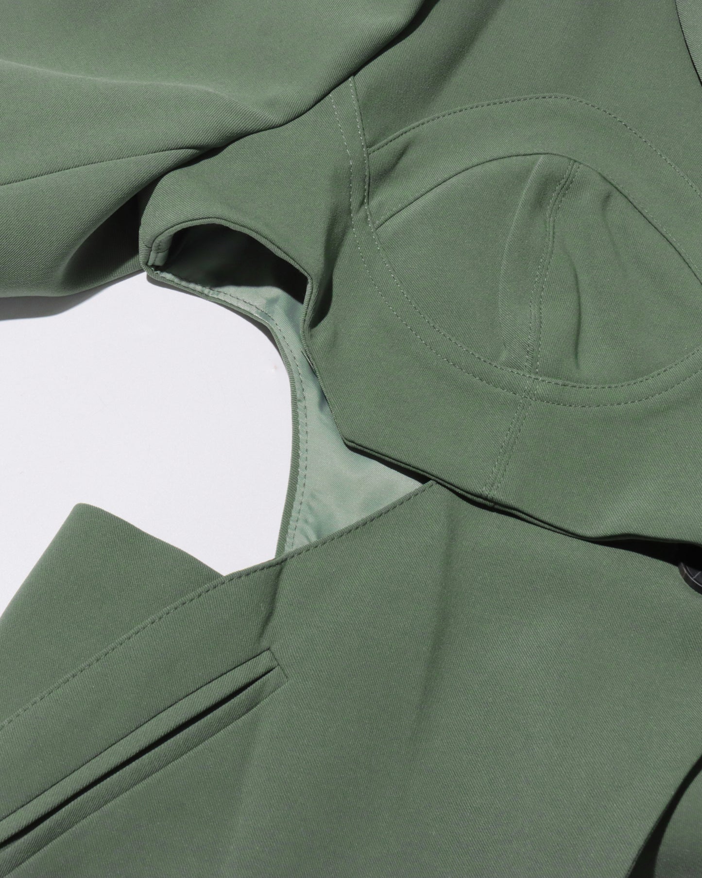 Green Cutout Solid Casual Bustier Blazer