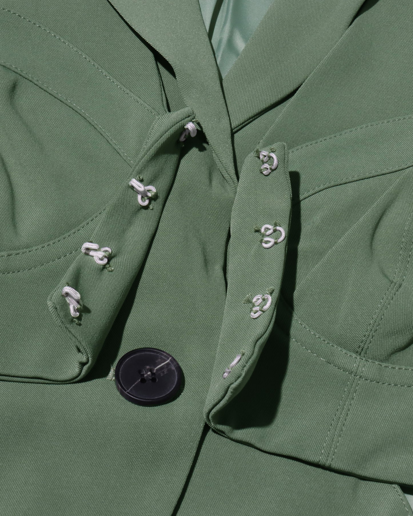 Green Cutout Solid Casual Bustier Blazer