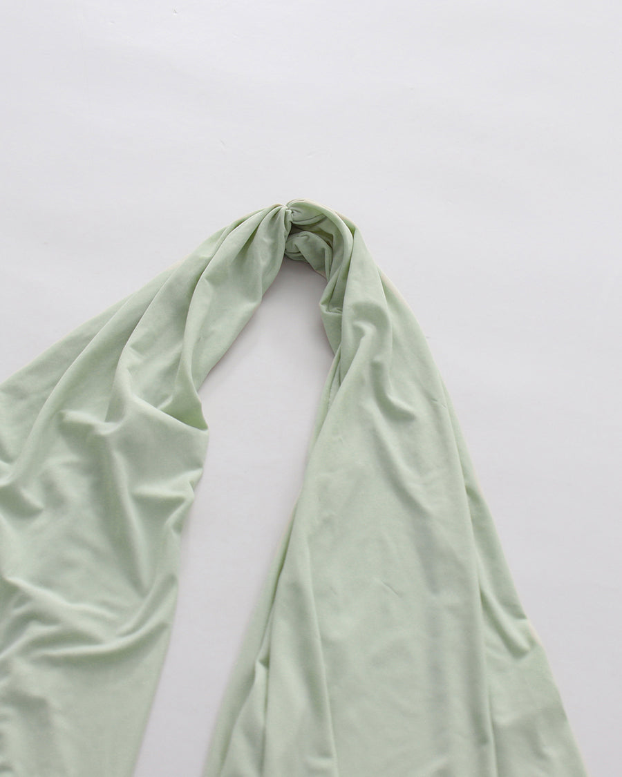 Green Halter Deep V Twist Knot Ruched Dress