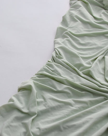 Green Halter Deep V Twist Knot Ruched Dress