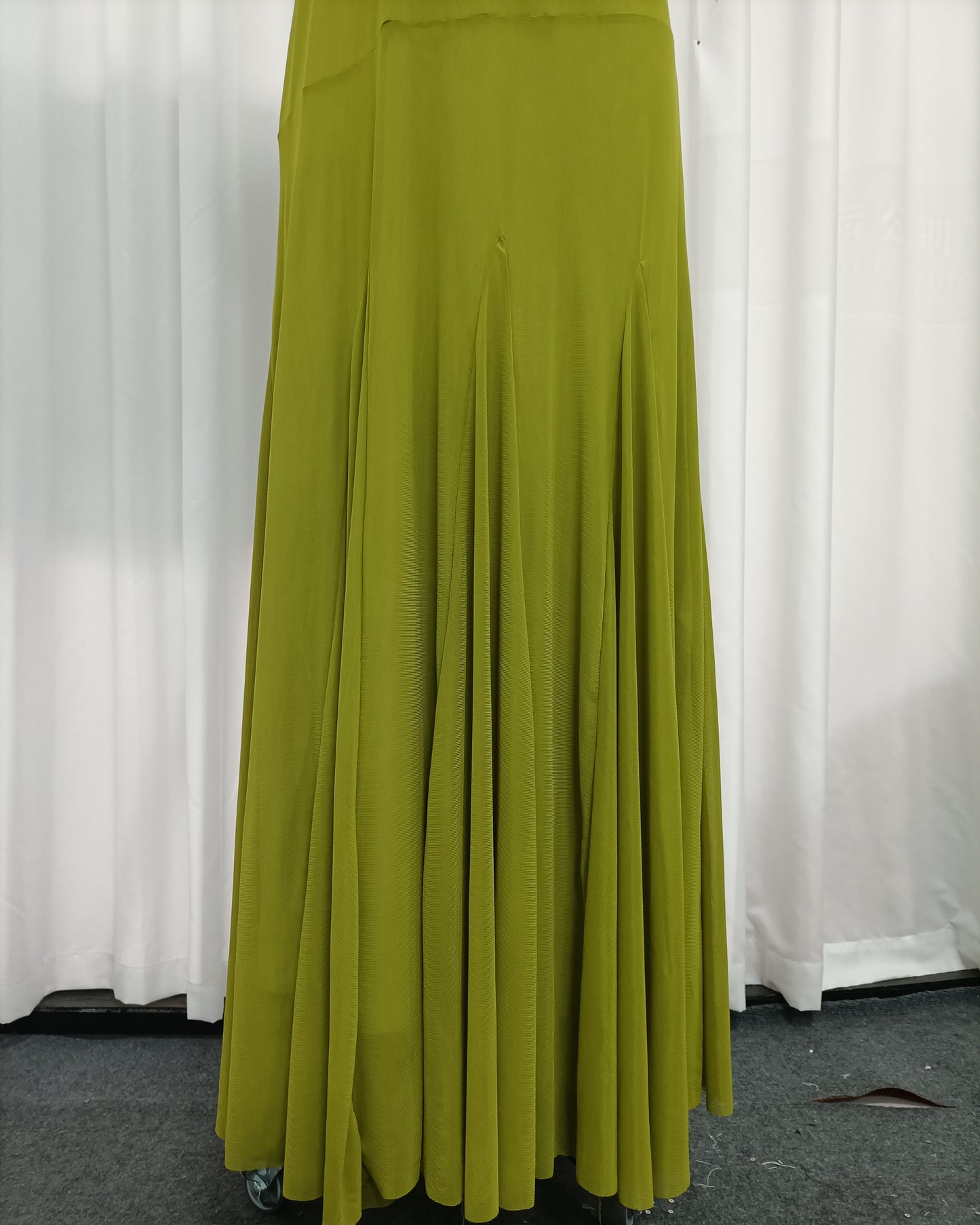 Green Halter Wrap V Neck Flowy Maxi Dress