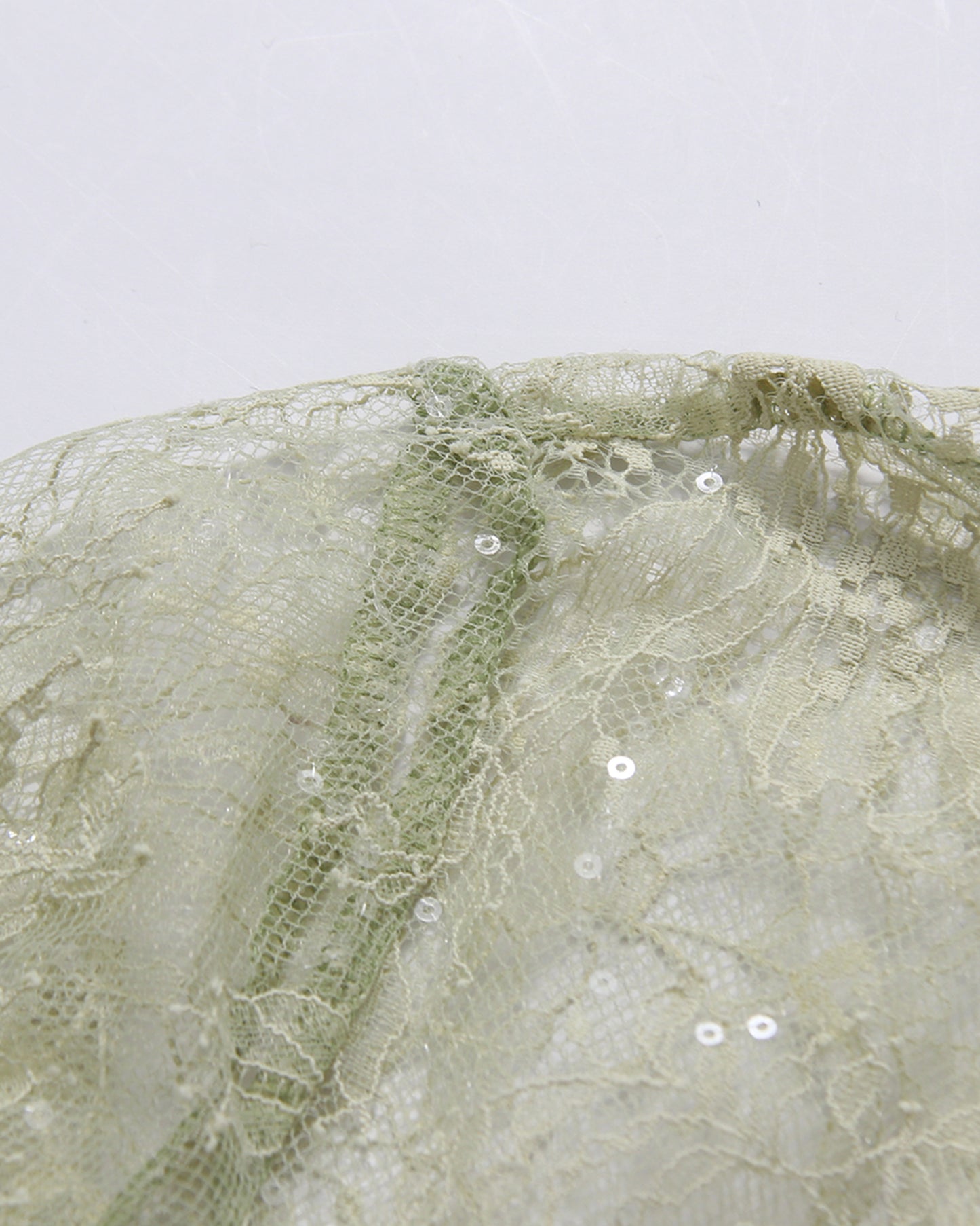 Green Lace Shirt & Satin Dress Two-Piece Set