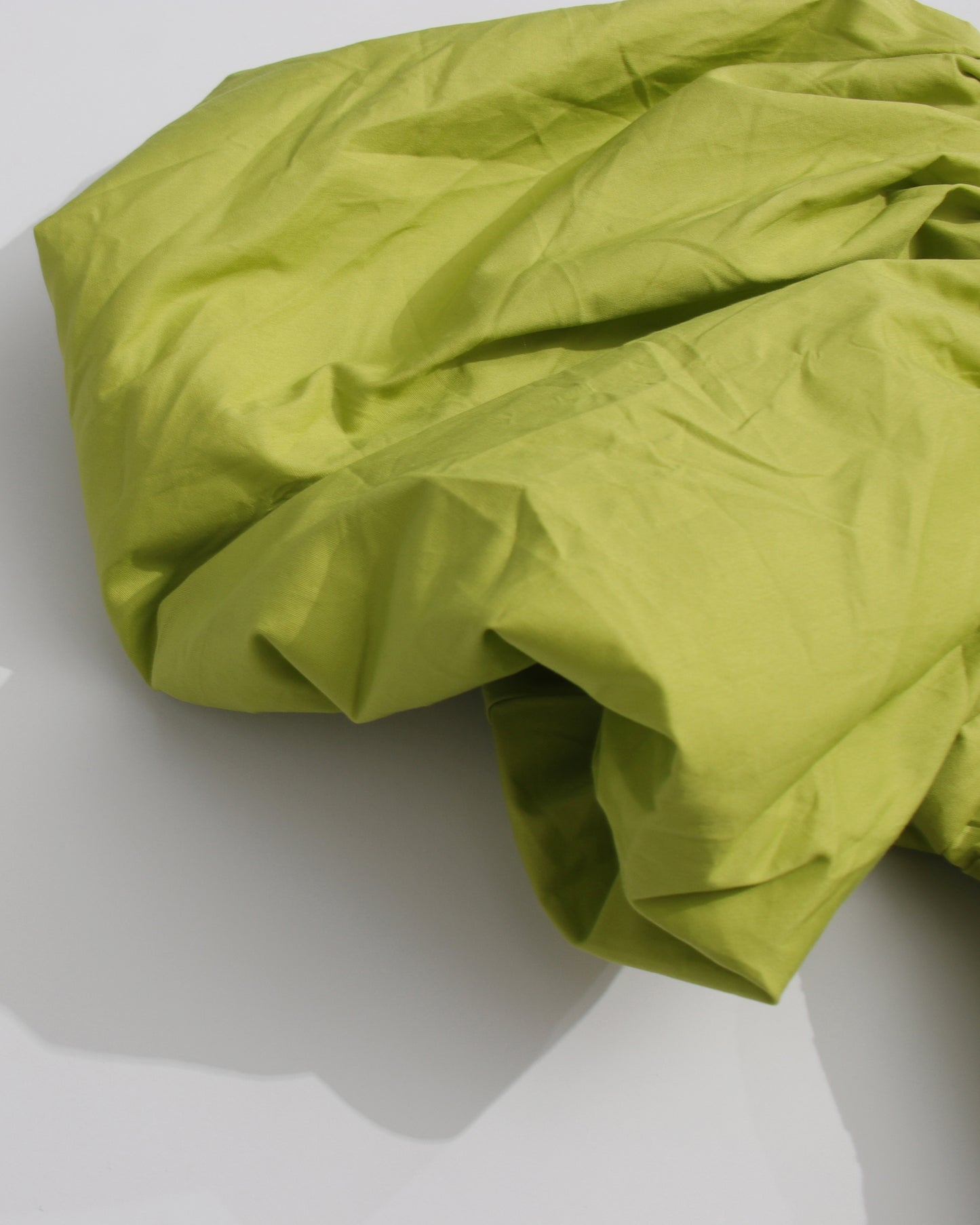 Green Puff Sleeve Ruched Midi Dress