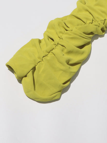 Green Ruched Sleeve Top & Maxi Skirt Two-Piece Set