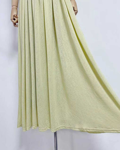 Green Stand Collar Metal Buckle Ruched Tunic Maxi Dress