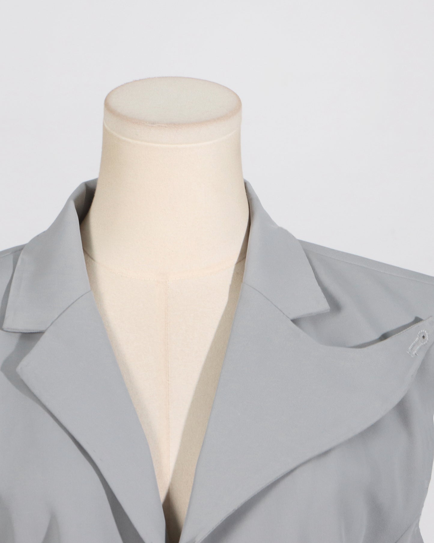 Grey Asymmetrical Cutout Waist Vest Blazer