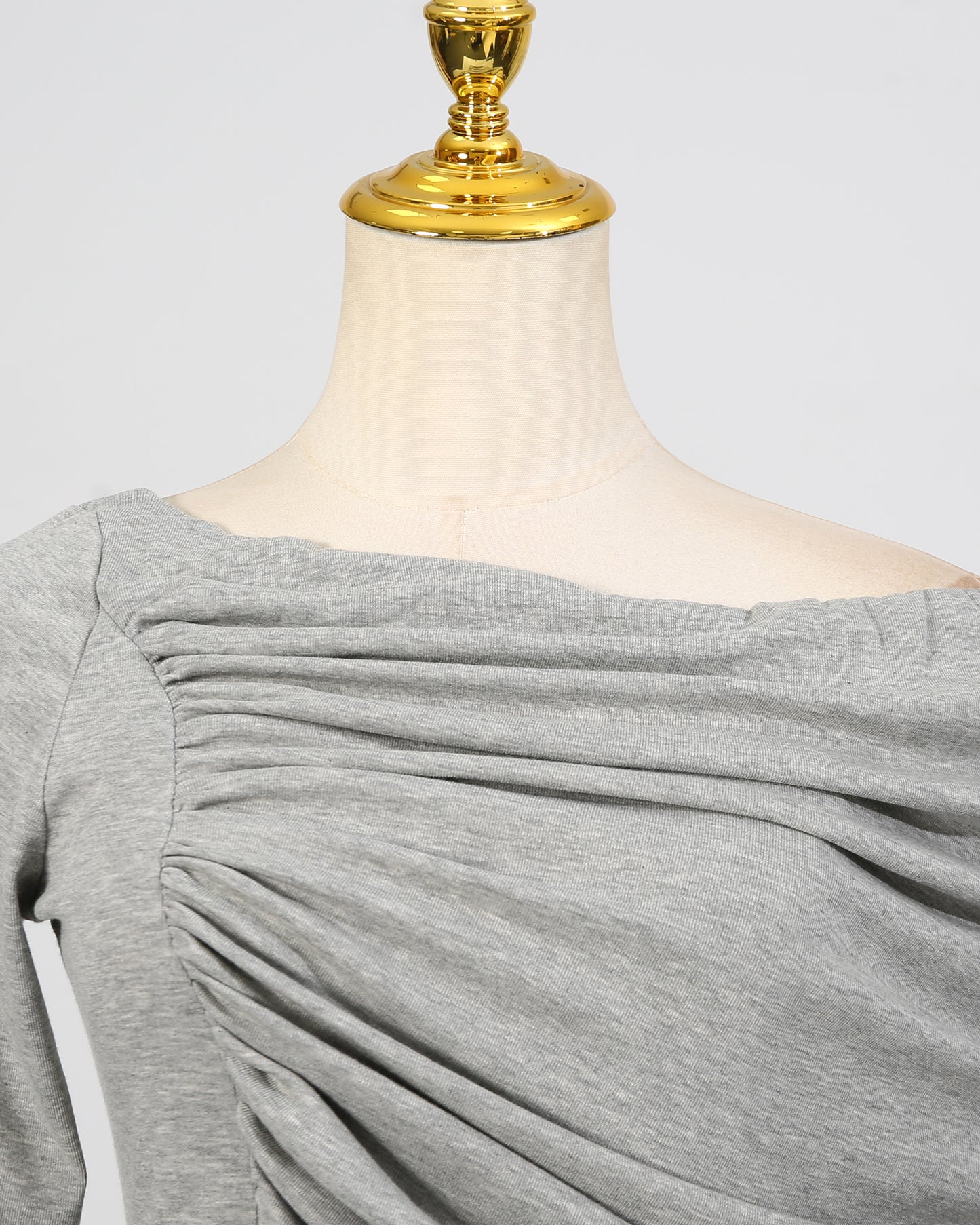 Grey Asymmetrical Draped Maxi Dress