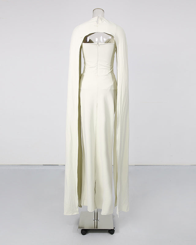 Twist Knot Bodysuit & Wrap Maxi Skirt Three-Piece Set