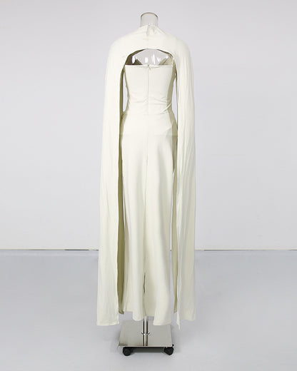 Twist Knot Bodysuit & Wrap Maxi Skirt Three-Piece Set