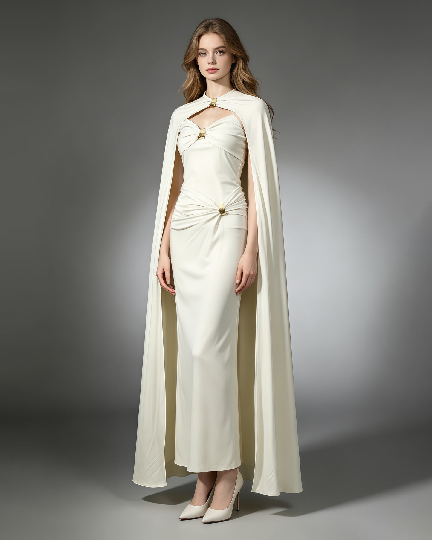 Twist Knot Bodysuit & Wrap Maxi Skirt Three-Piece Set